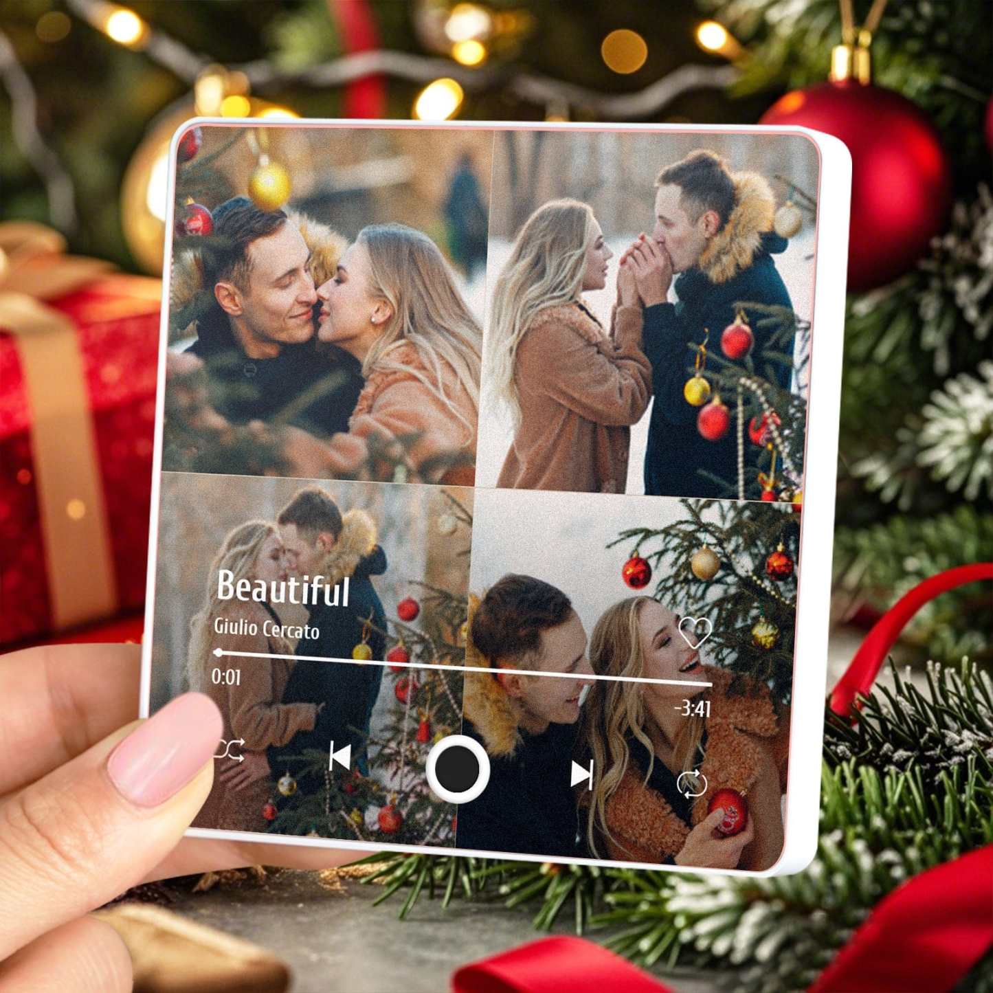 Personalized 4 Photo Music Fridge Magnet Pro Album Fridge Magnet Music Wall That Can Be Played Photo Sticker Music