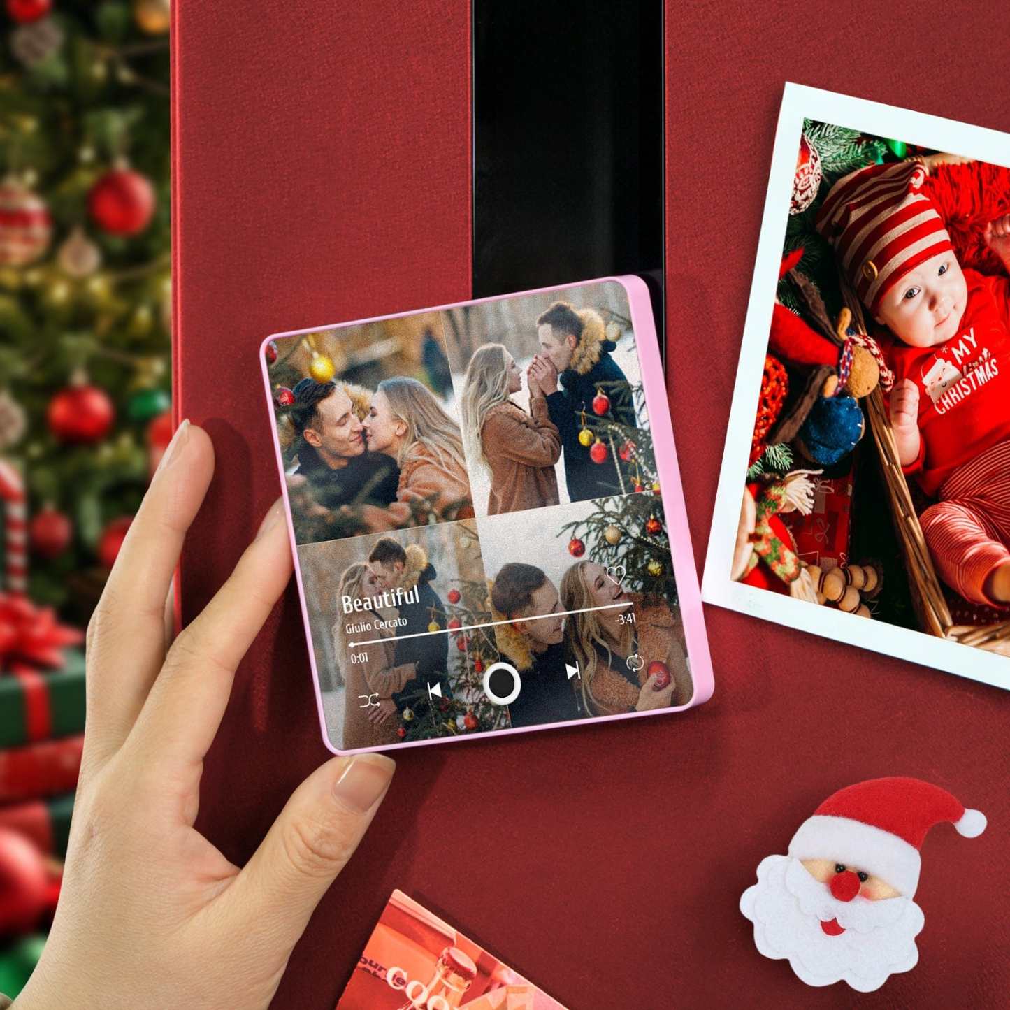 Personalized 4 Photo Music Fridge Magnet Pro Album Fridge Magnet Music Wall That Can Be Played Photo Sticker Music