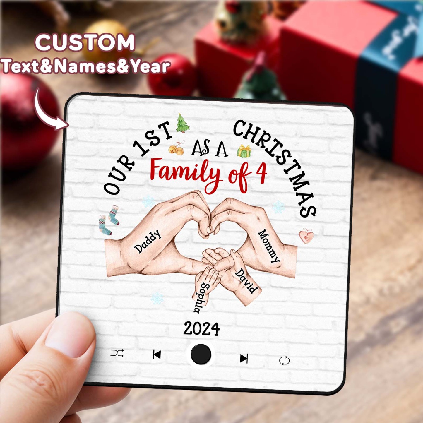 Customized Music Fridge Magnet Personalized Fridge Magnet With Family‘s Names Christmas Gift