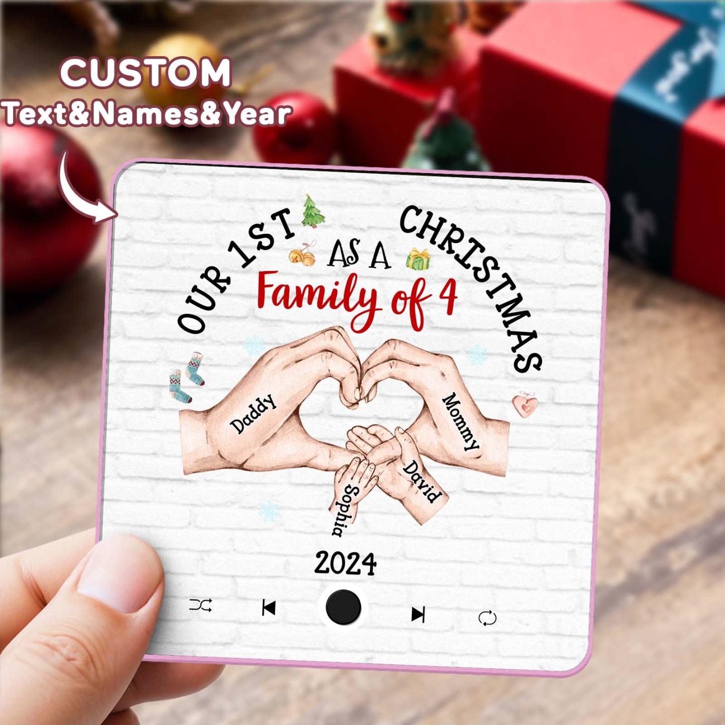 Customized Music Fridge Magnet Personalized Fridge Magnet With Family‘s Names Christmas Gift