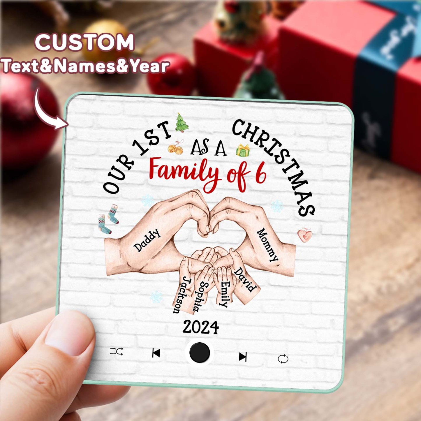 Customized Music Fridge Magnet Personalized Fridge Magnet With Family‘s Names Christmas Gift