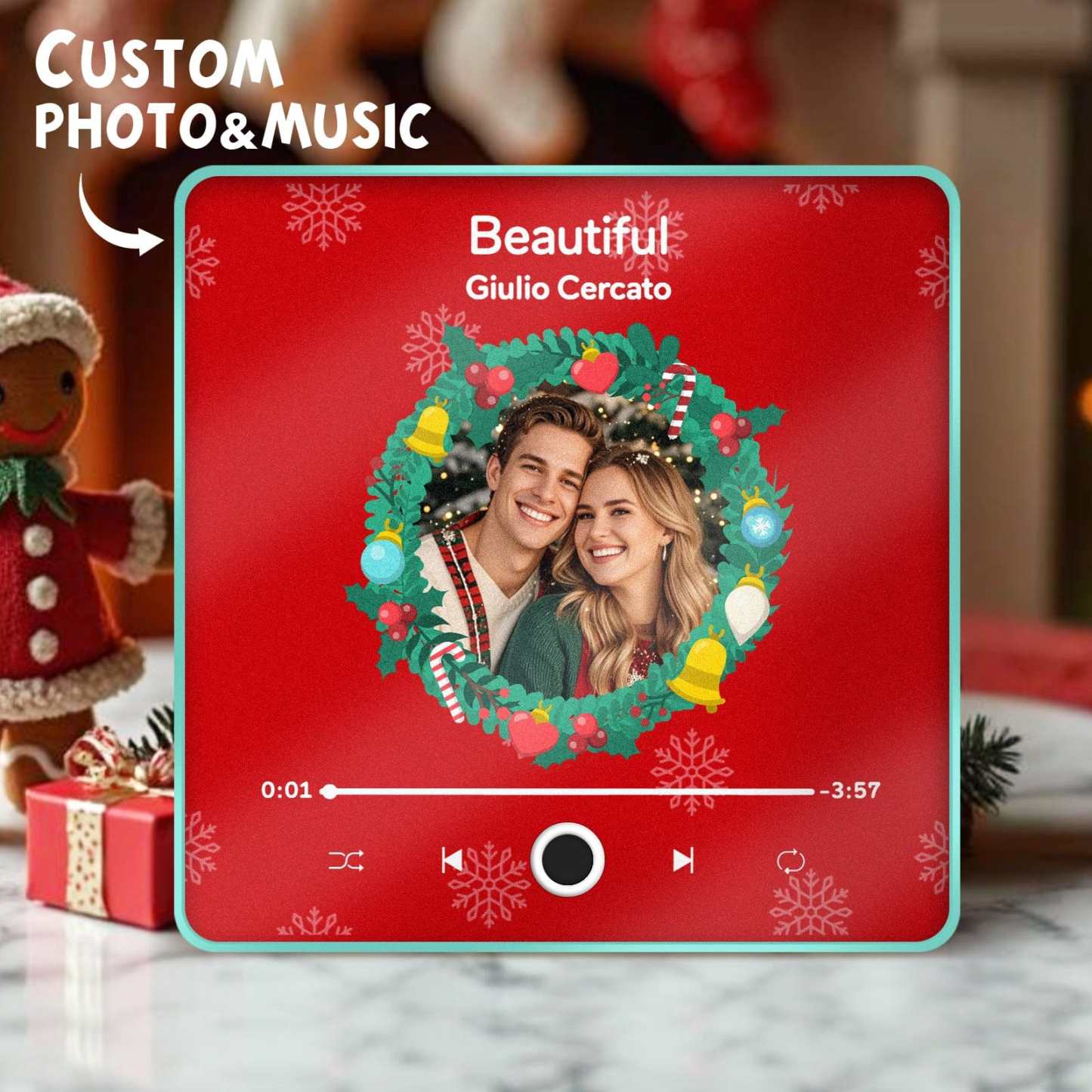 Customized Music Fridge Magnet Personalized Fridge Magnet With Face Photo for Creative Christmas Gift