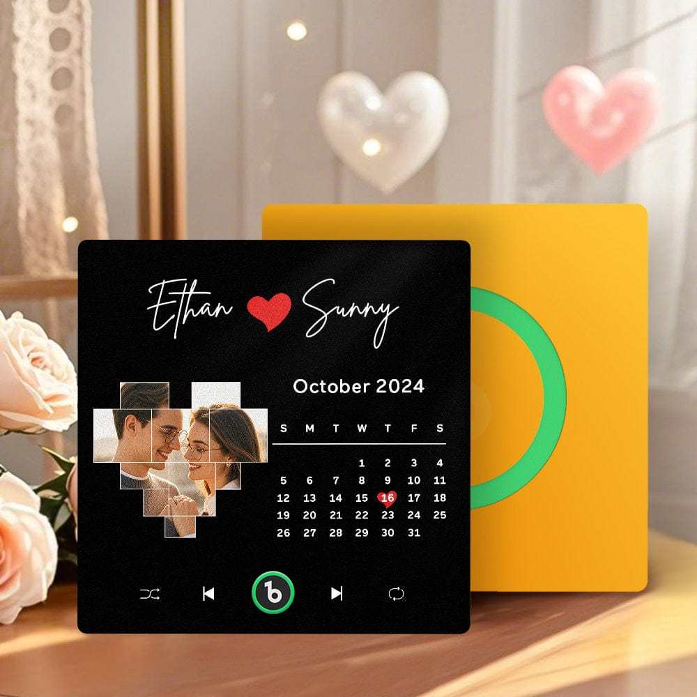 Custom Music Fridge Magnet Personalized Calendar Photo Colorful Album Fridge Magnet Music Wall Photo Sticker That Can Be Played Without Cellphone For Couples