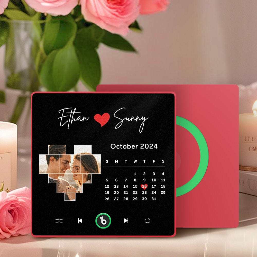 Custom Music Fridge Magnet Personalized Calendar Photo Colorful Album Fridge Magnet Music Wall Photo Sticker That Can Be Played Without Cellphone For Couples