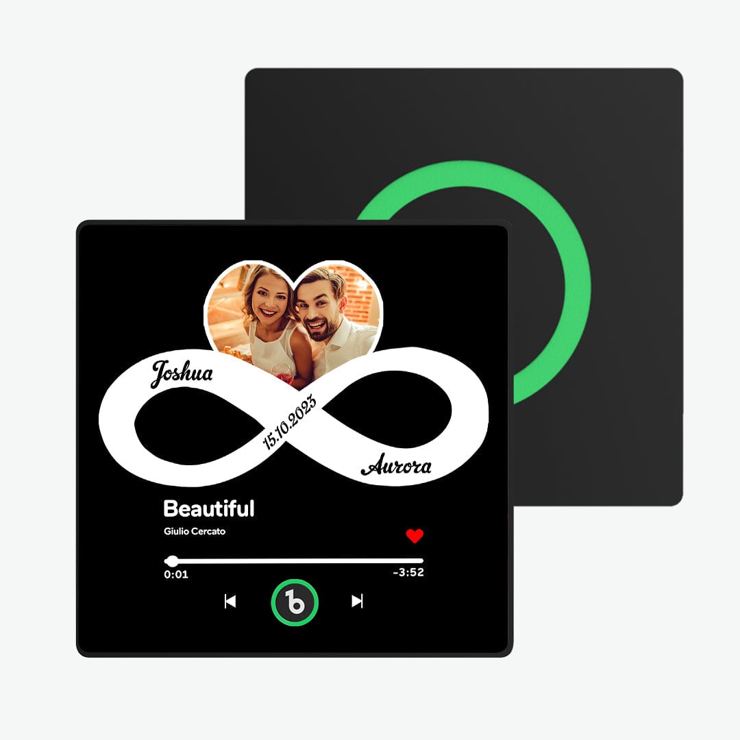 Custom Music and Photo Fridge Magnet with Text Infinite Love Fridge Magnet Gift for Couple