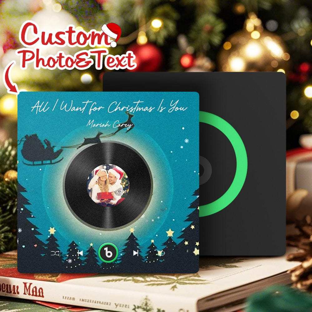 Custom Music Fridge Magnet Personalized Photo Colorful Album Fridge Magnet Music That Can Be Played Gift for Christmas