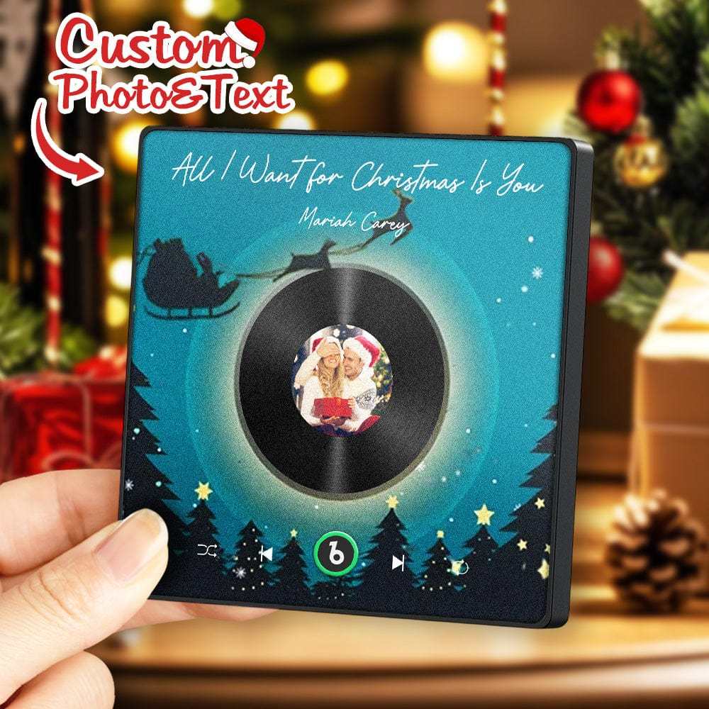 Custom Music Fridge Magnet Personalized Photo Colorful Album Fridge Magnet Music That Can Be Played Gift for Christmas