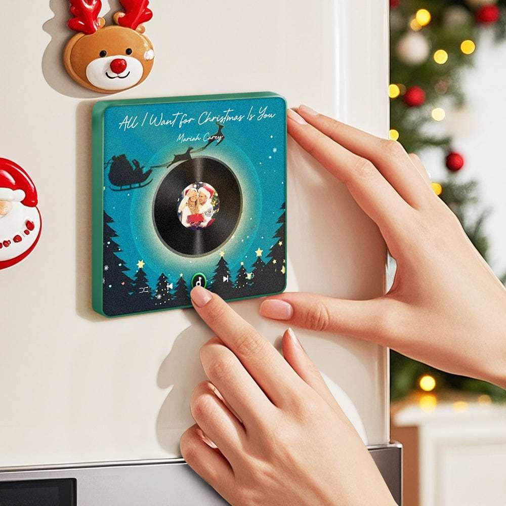 Custom Music Fridge Magnet Personalized Photo Colorful Album Fridge Magnet Music That Can Be Played Gift for Christmas