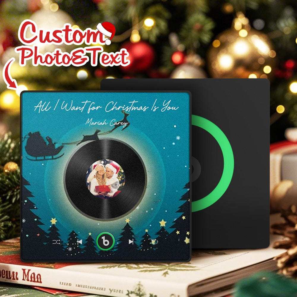 Custom Music Fridge Magnet Personalized Photo Colorful Album Fridge Magnet Music That Can Be Played Gift for Christmas