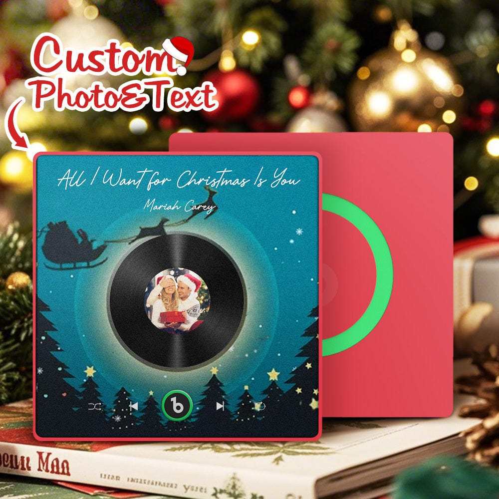 Custom Music Fridge Magnet Personalized Photo Colorful Album Fridge Magnet Music That Can Be Played Gift for Christmas