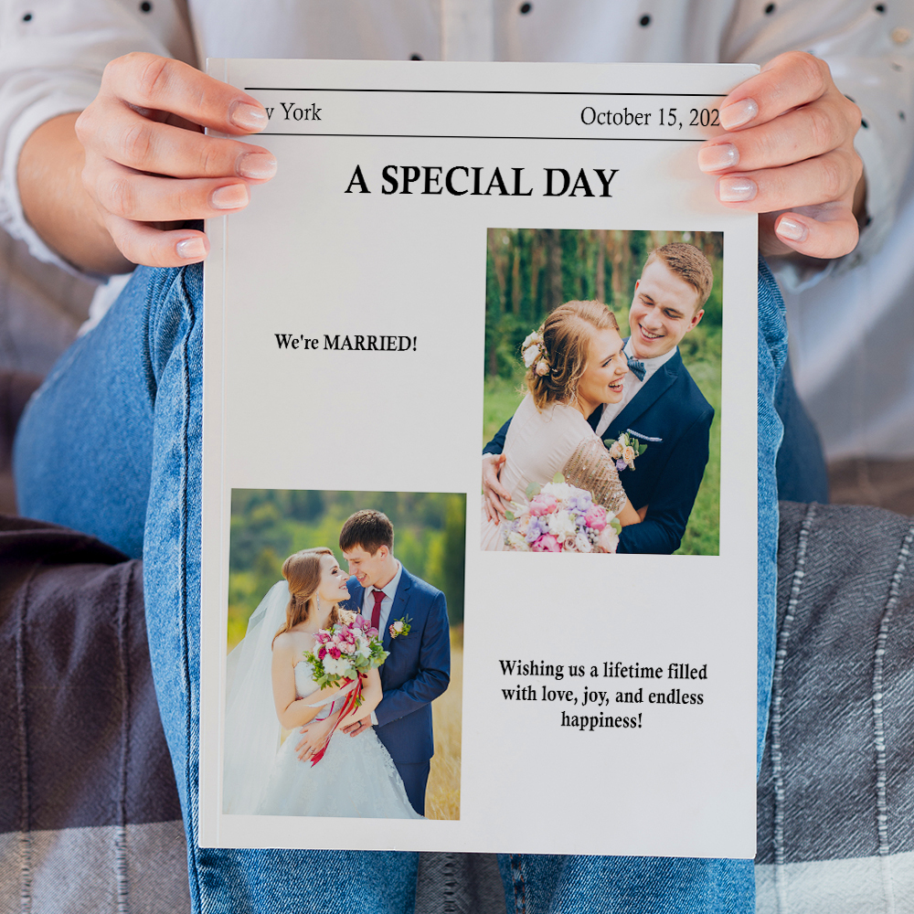 Custom Poster With Photo And Text For Wedding Birthday Baby Announcement Engagement Anniversary