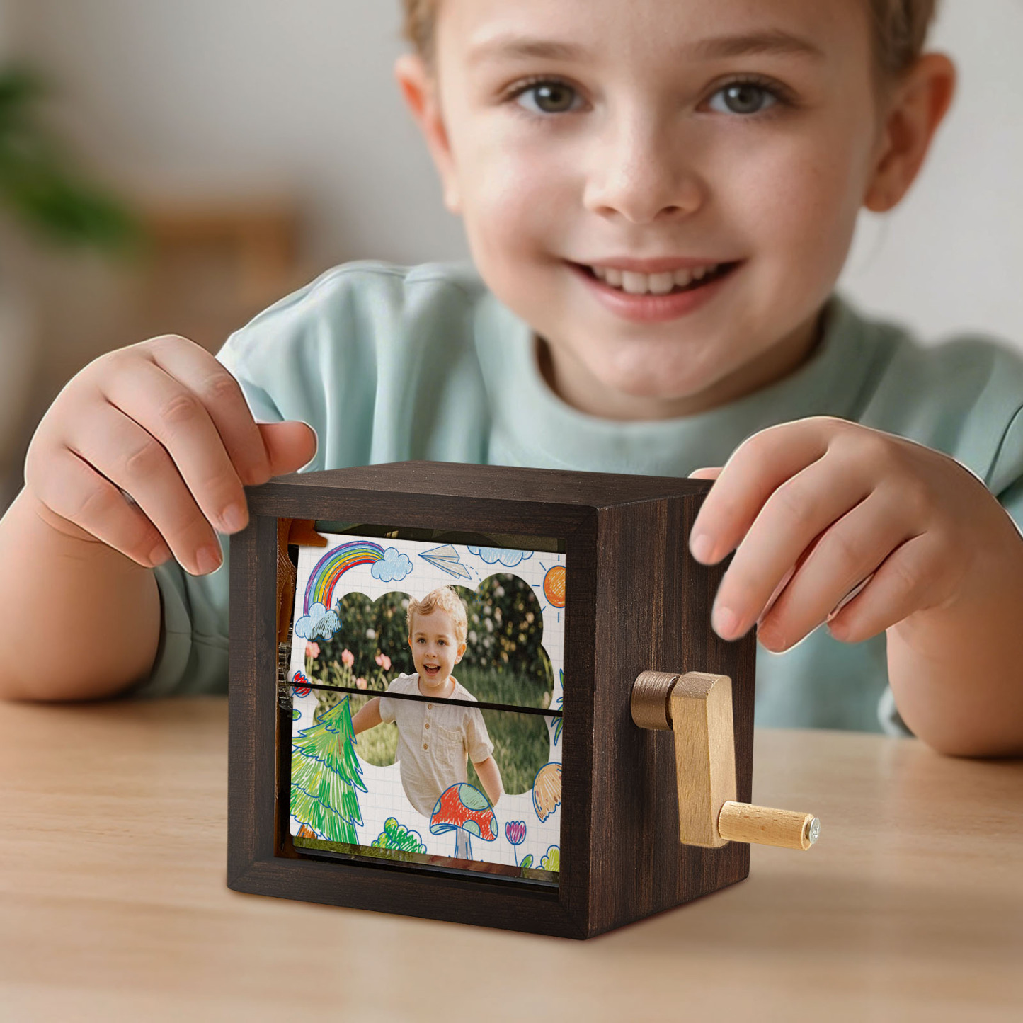 Custom Hand-Cranked Kids' Flipbook Frame Mechanical Hand-cranked Photo Album with Covers Gift for Children