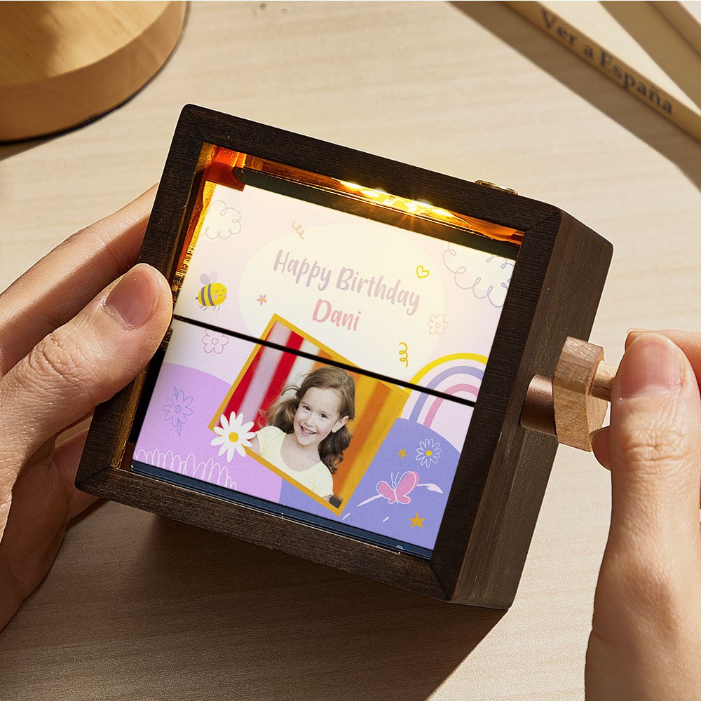 Custom Hand-Cranked Kids' Flipbook Frame Mechanical Hand-cranked Photo Album with Covers Gift for Children