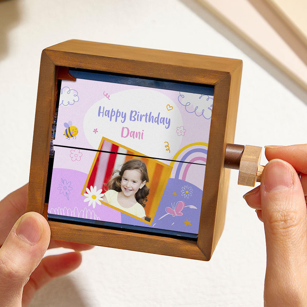 Custom Hand-Cranked Kids' Flipbook Frame Mechanical Hand-cranked Photo Album with Covers Gift for Children