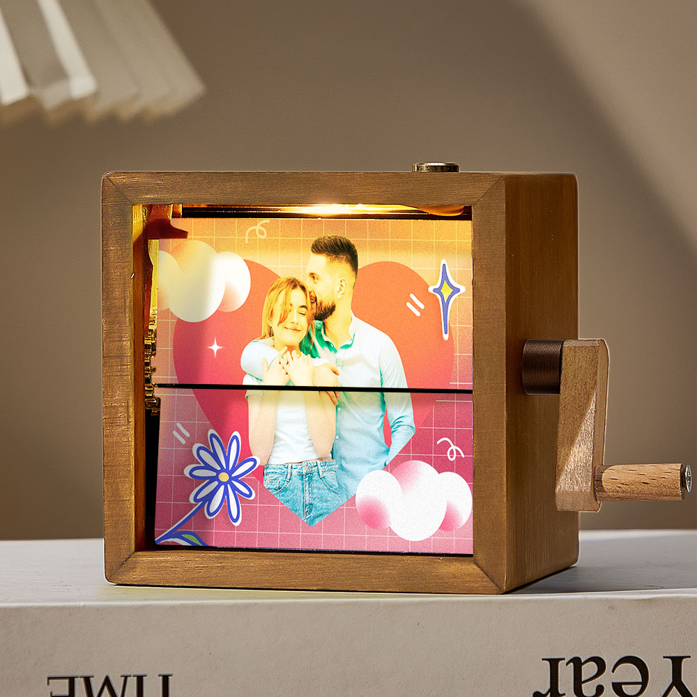 Custom Hand-Cranked Love Story Flipbook Frame Mechanical Hand-cranked Photo Album with Covers Gift for Couple