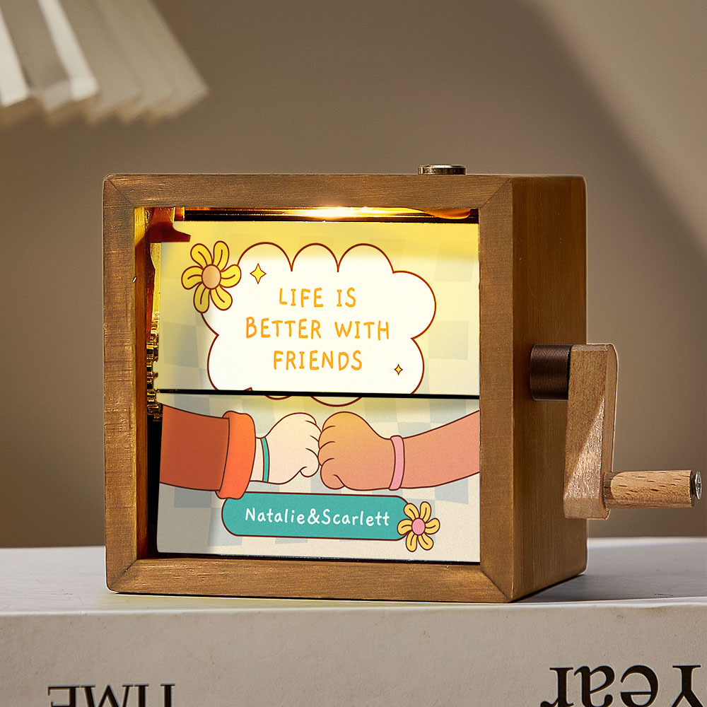 Custom Hand-Cranked Friendship Flipbook Frame Mechanical Hand-cranked Photo Album with Covers Gift for Best Friends