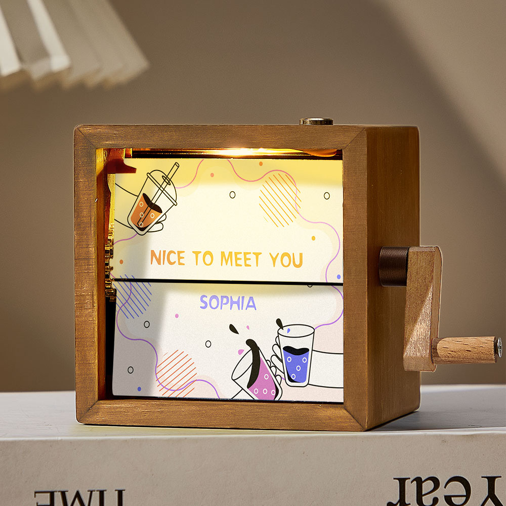 Custom Hand-Cranked Friendship Flipbook Frame Mechanical Hand-cranked Photo Album with Covers Gift for Best Friends