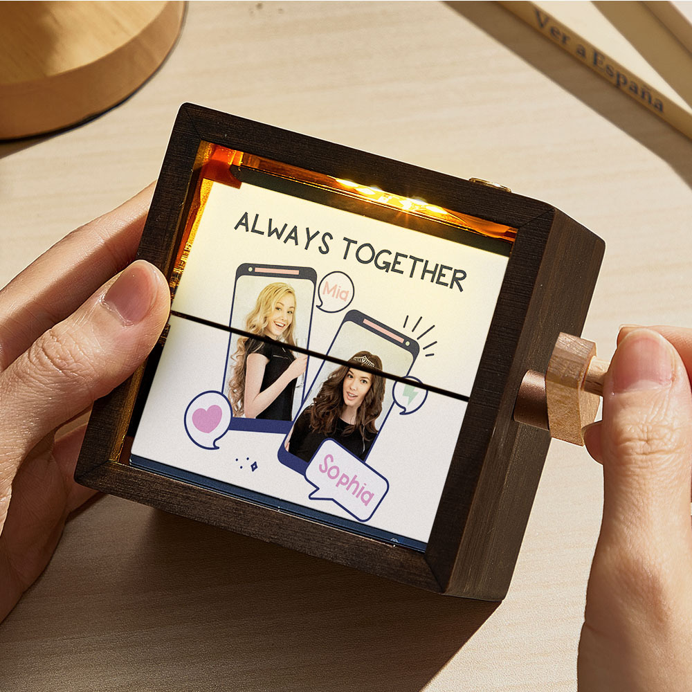 Custom Hand-Cranked Friendship Flipbook Frame Mechanical Hand-cranked Photo Album with Covers Gift for Best Friends