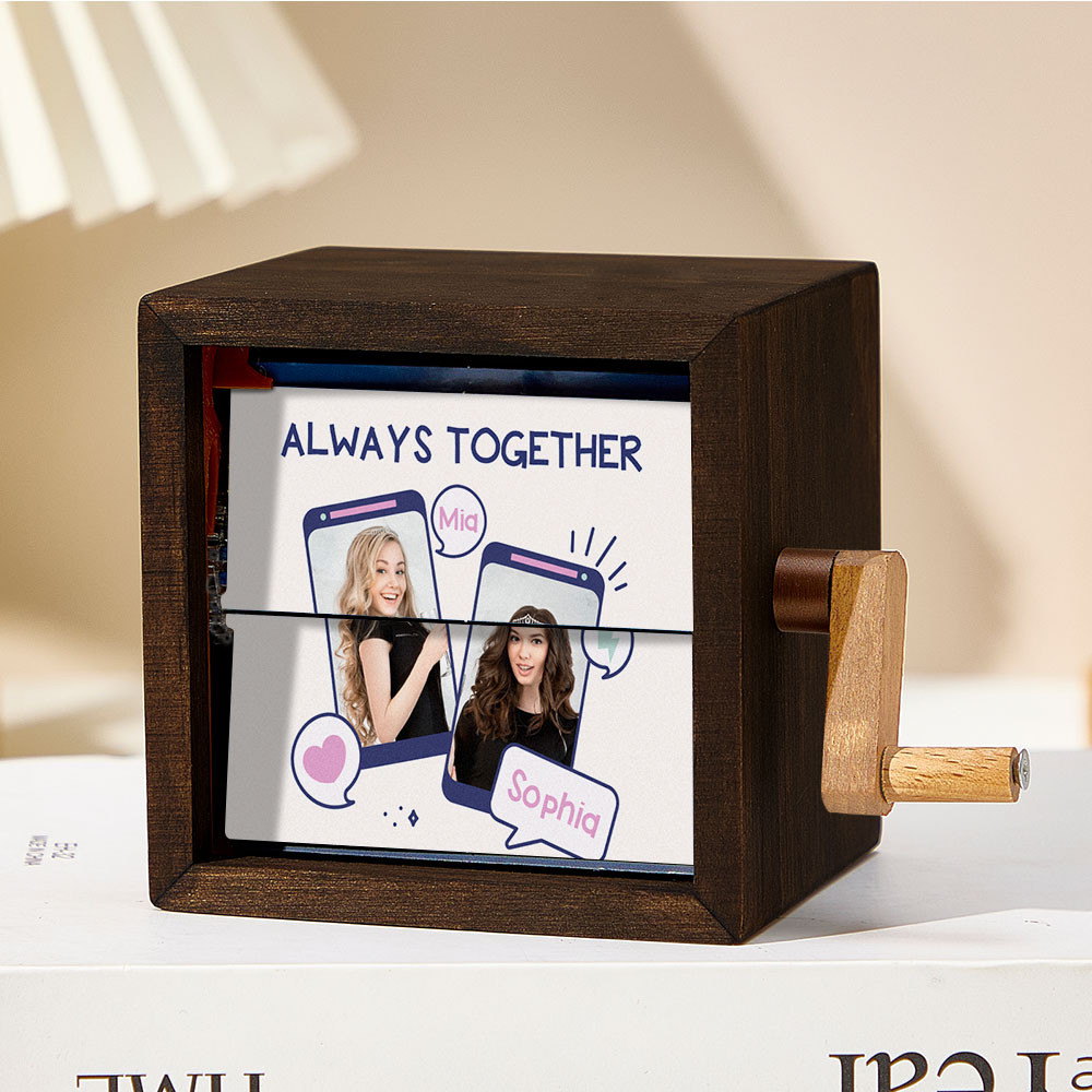 Custom Hand-Cranked Friendship Flipbook Frame Mechanical Hand-cranked Photo Album with Covers Gift for Best Friends