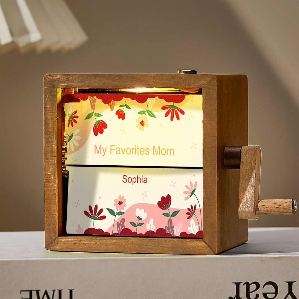 Custom Hand-Cranked Mother's Flipbook Frame Mechanical Hand-cranked Photo Album with Covers Gift for Mother's Day