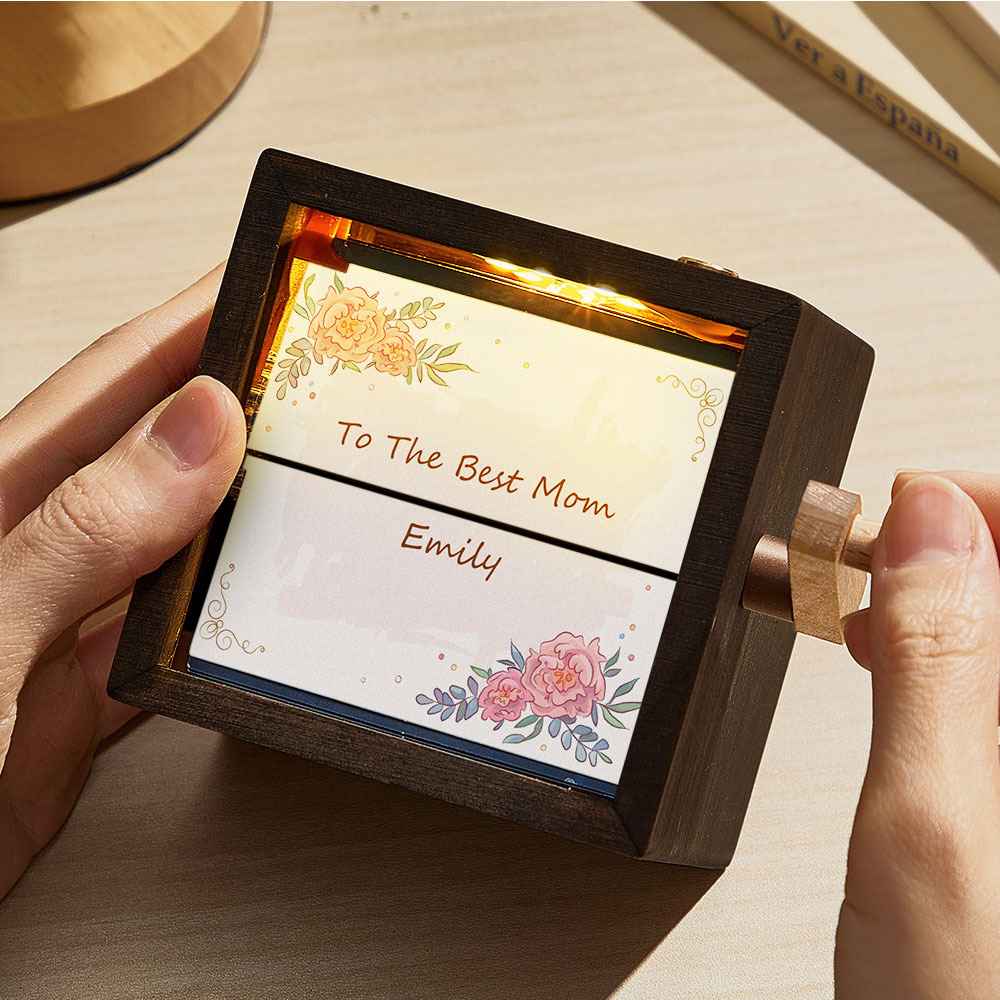 Custom Hand-Cranked Mother's Flipbook Frame Mechanical Hand-cranked Photo Album with Covers Gift for Mother's Day