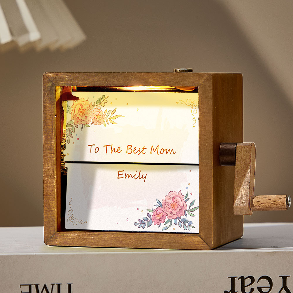 Custom Hand-Cranked Mother's Flipbook Frame Mechanical Hand-cranked Photo Album with Covers Gift for Mother's Day