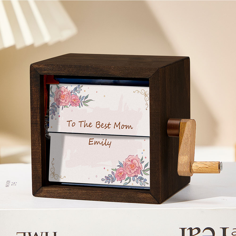 Custom Hand-Cranked Mother's Flipbook Frame Mechanical Hand-cranked Photo Album with Covers Gift for Mother's Day