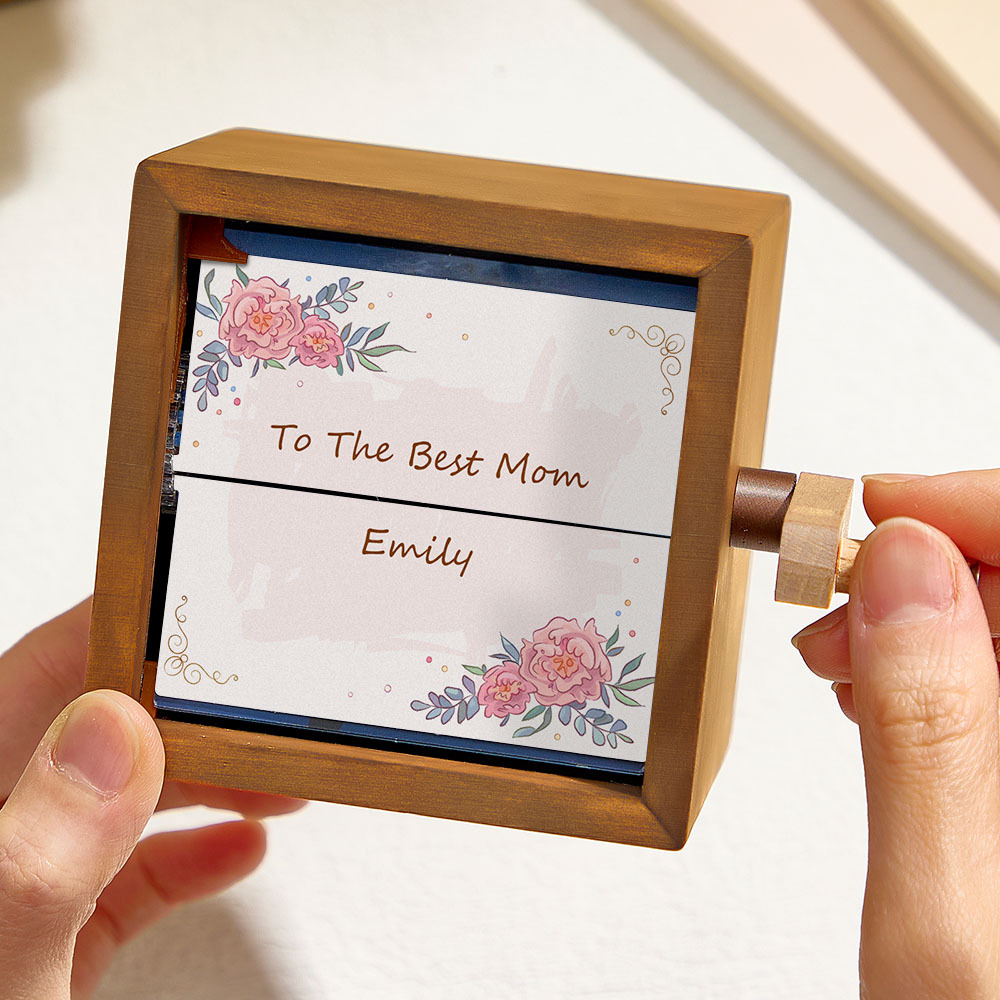 Custom Hand-Cranked Mother's Flipbook Frame Mechanical Hand-cranked Photo Album with Covers Gift for Mother's Day