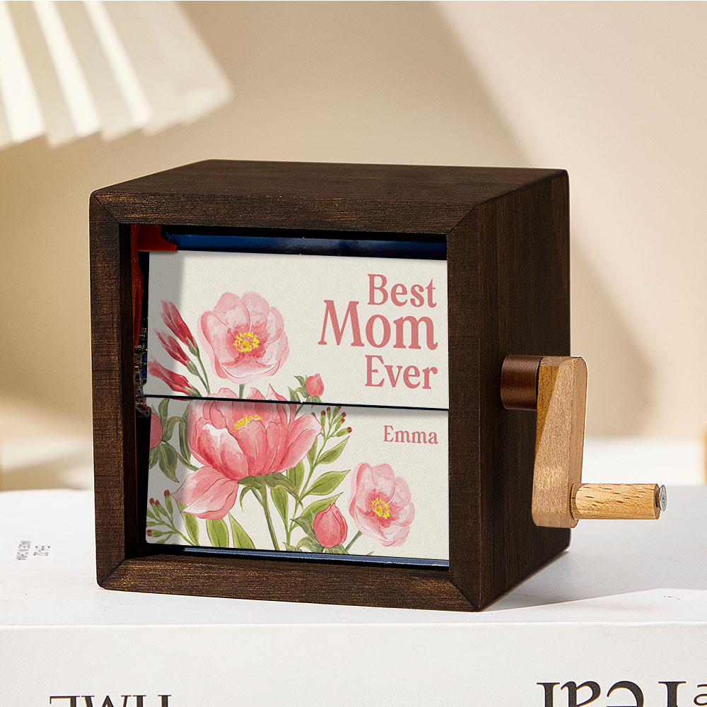 Custom Hand-Cranked Mother's Flipbook Frame Mechanical Hand-cranked Photo Album with Covers Gift for Mother's Day