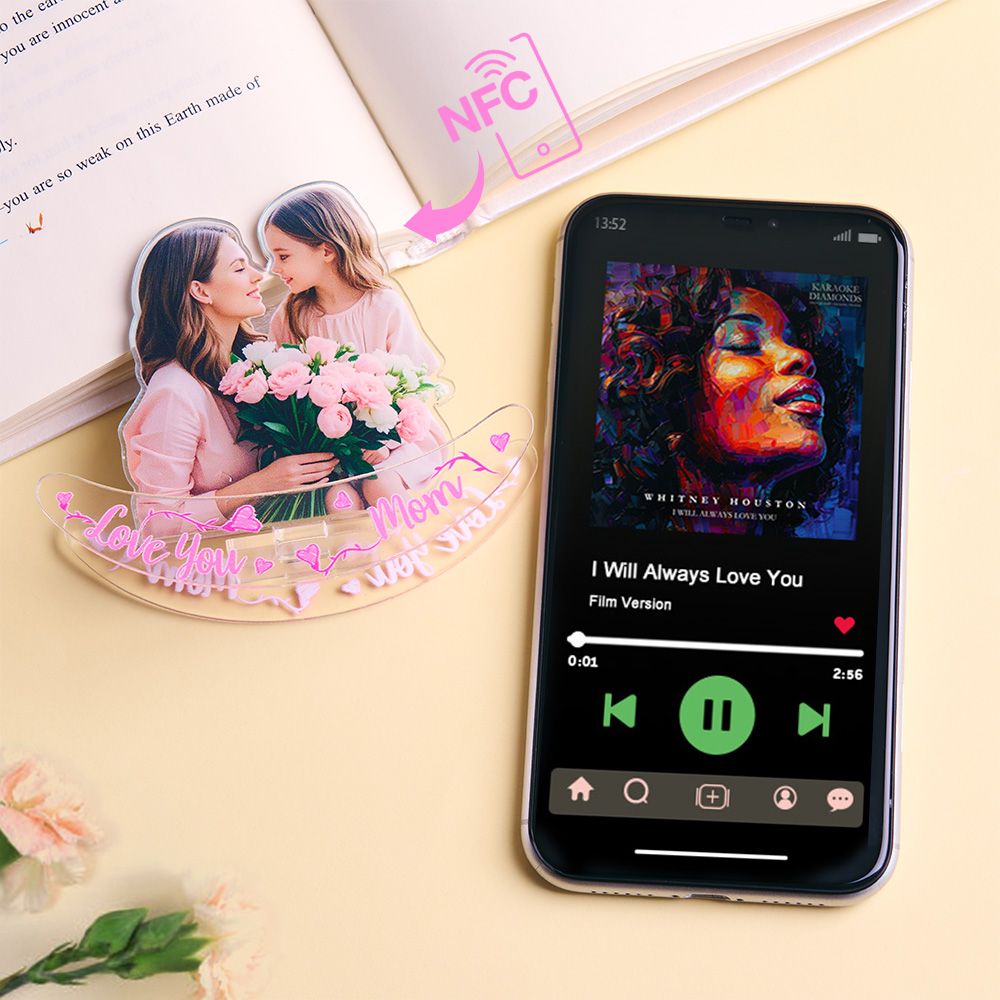 Custom Photo And Text Ornament NFC Music Ornament For Mother's Day Unique Gift