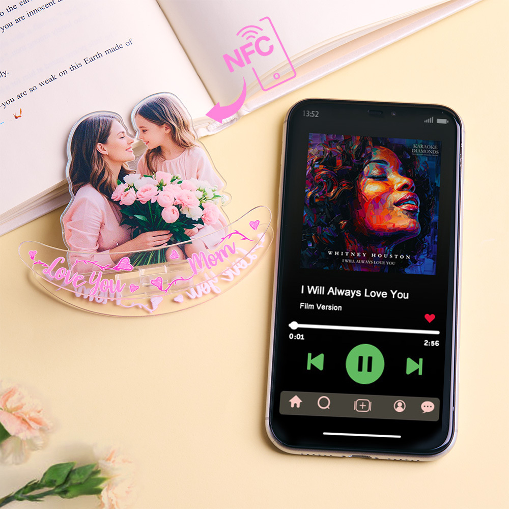 Custom Photo And Text Ornament NFC Music Ornament For Mother's Day Unique Gift