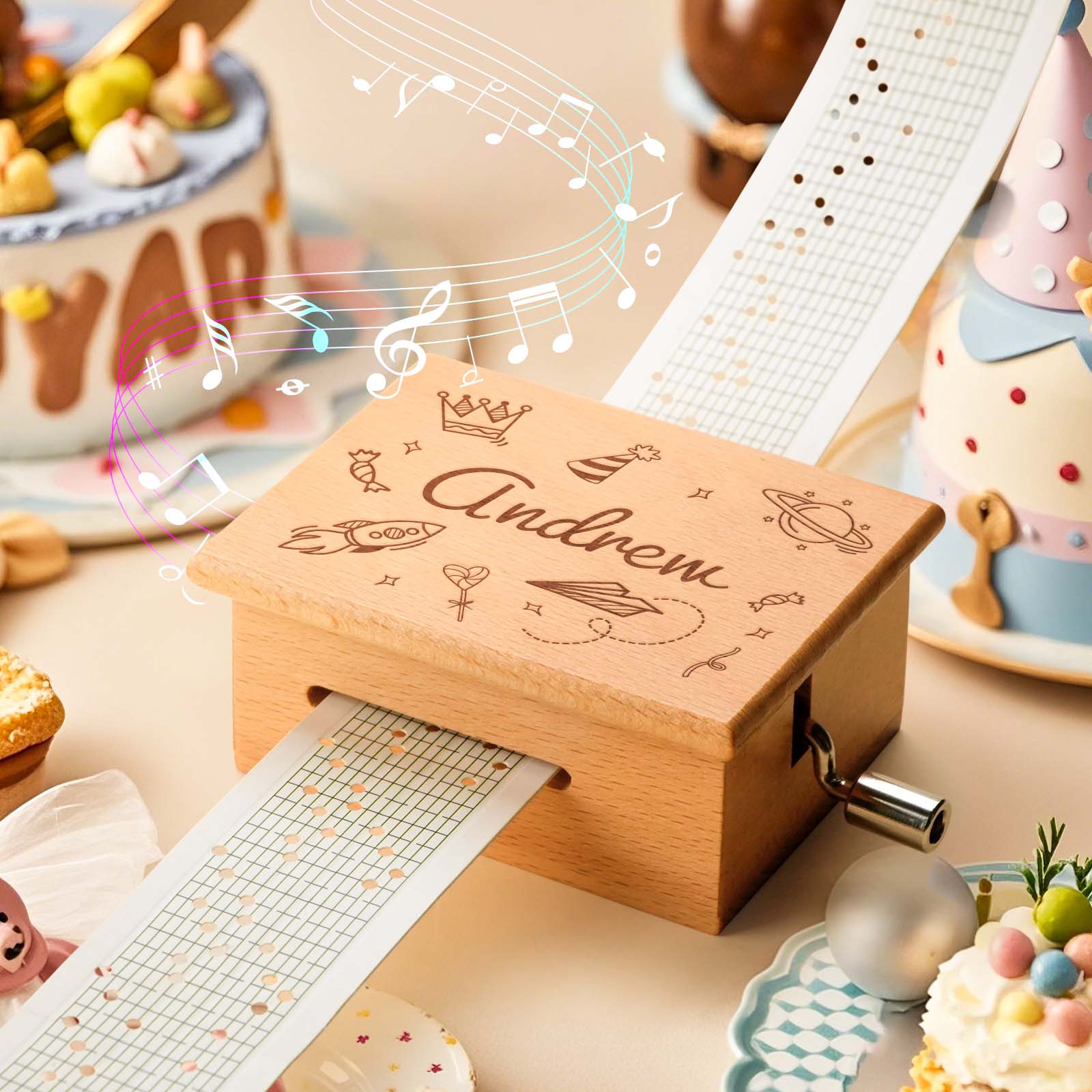 Melocraft Custom Hand Crank Paper Strip Music Box Personalized Music Box Birthday Gift