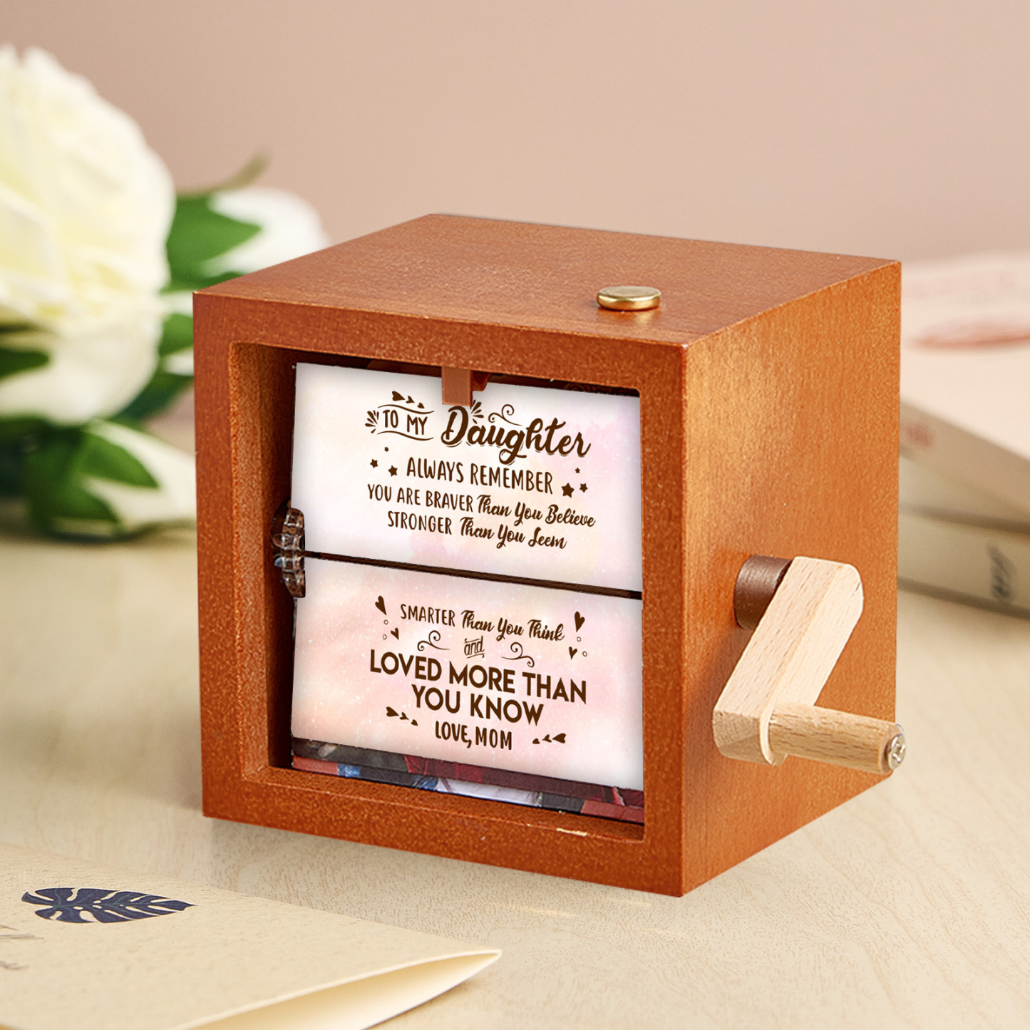 Custom To My Mom Photo Flipbook Frame Animation Machine Mechanical Hand-cranked Flipbook Box Photo Album Mother's Day Gifts