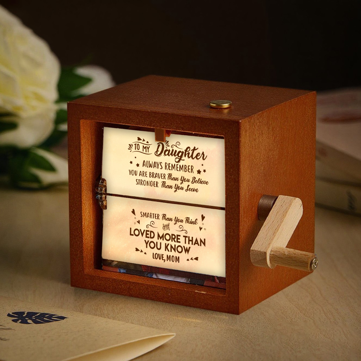 Custom To My Mom Photo Flipbook Frame Animation Machine Mechanical Hand-cranked Flipbook Box Photo Album Mother's Day Gifts