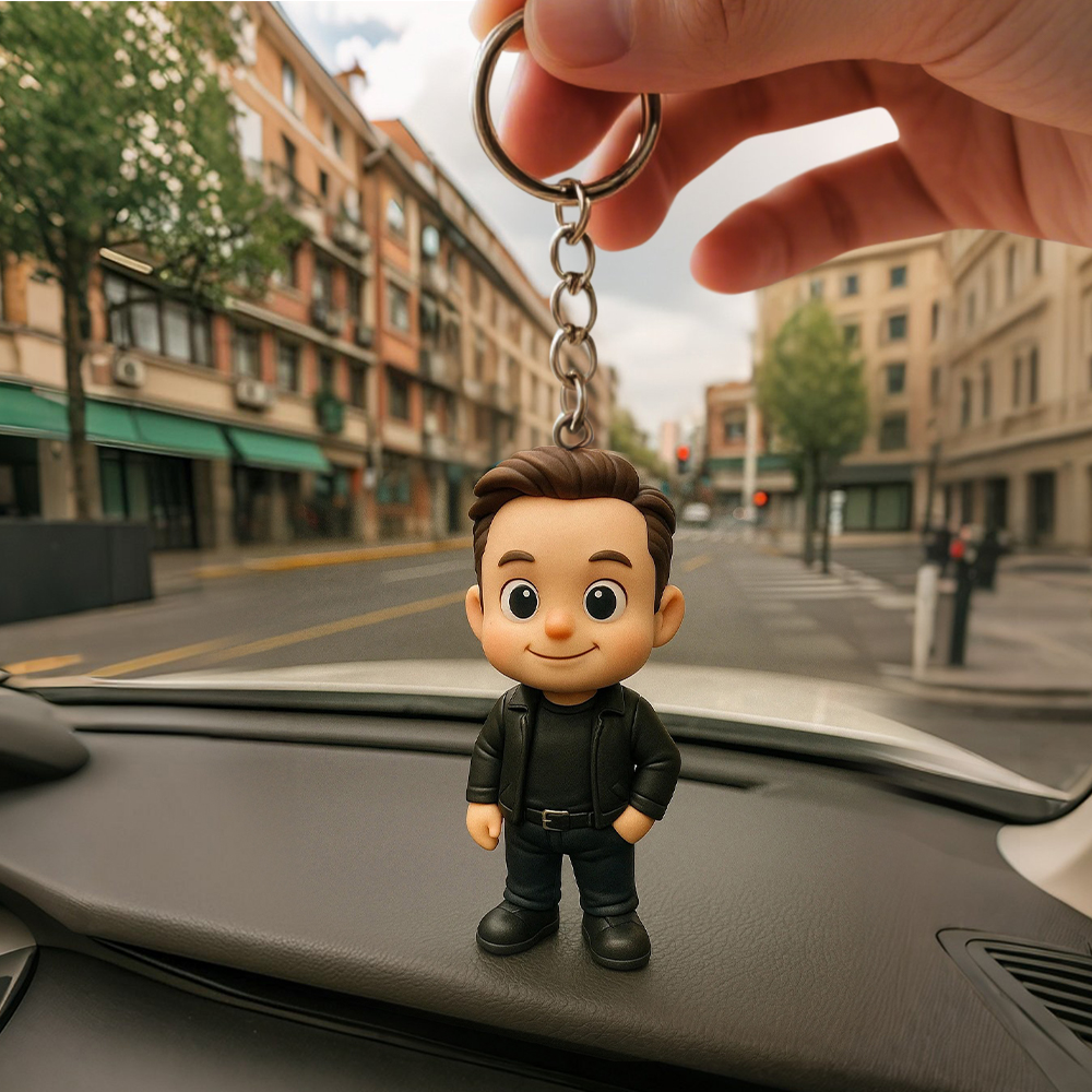 Custom 3D Keychain Figure from Your Photo Personalized Mini Doll Gift Idea