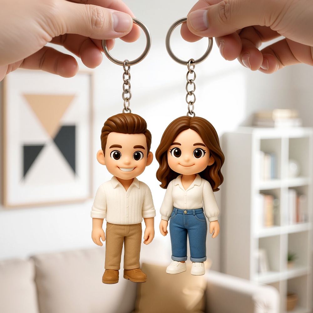 Custom 3D Keychain Figure from Your Photo Personalized Mini Doll in Business Suit Unique Gift Idea