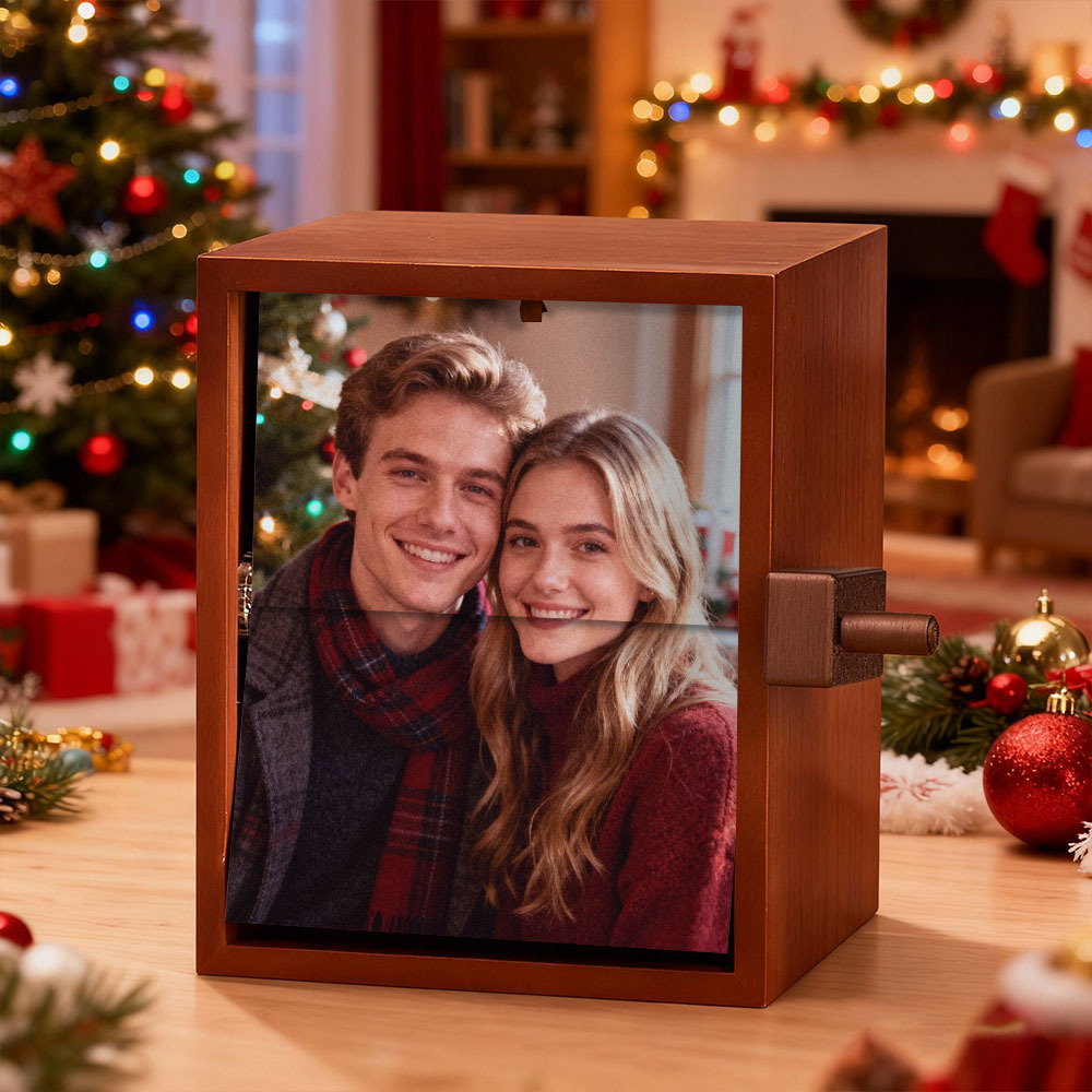 Custom Photo Flipbook Frame Vertical 13*16cm Animation Machine Mechanical Hand-cranked Flipbook Box Photo Album with Light Christmas Gifts - soufeelus