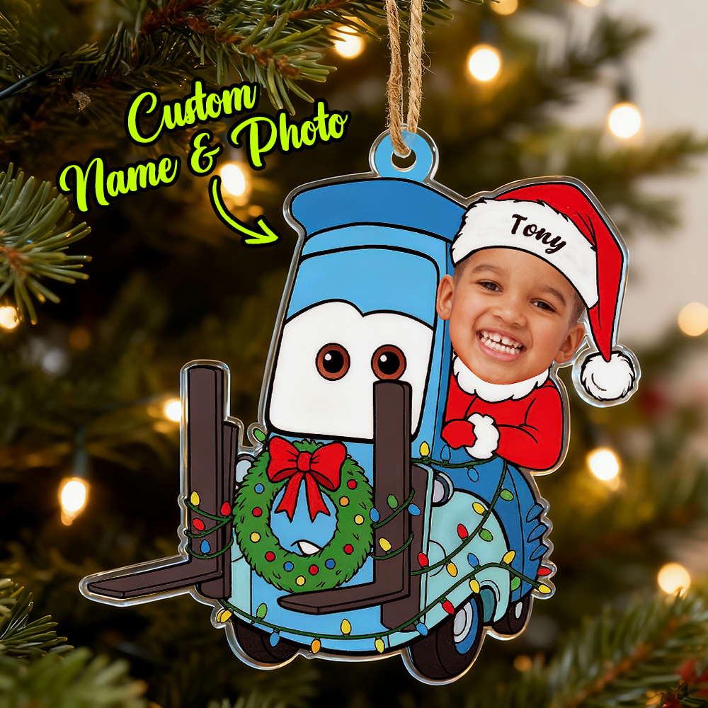 Personalized Disney Cars Acrylic Christmas Ornament for Kids,Kids Name Christmas Ornament,Custom Photo Character Lightning McQueen Tow Mater - CustWit