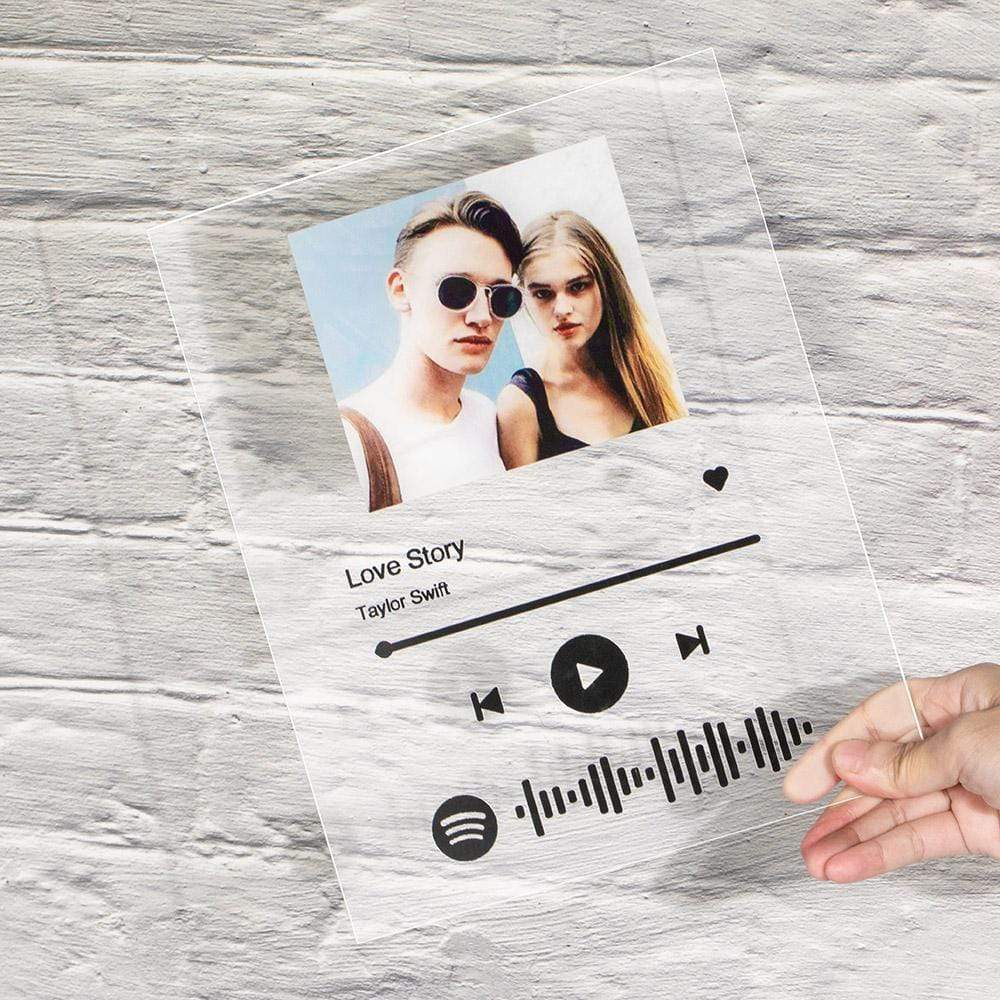 Spotify Song Plaques Acrylic Glass Valentines Day Gifts For Him - Buy Plaque Get Free Keychain