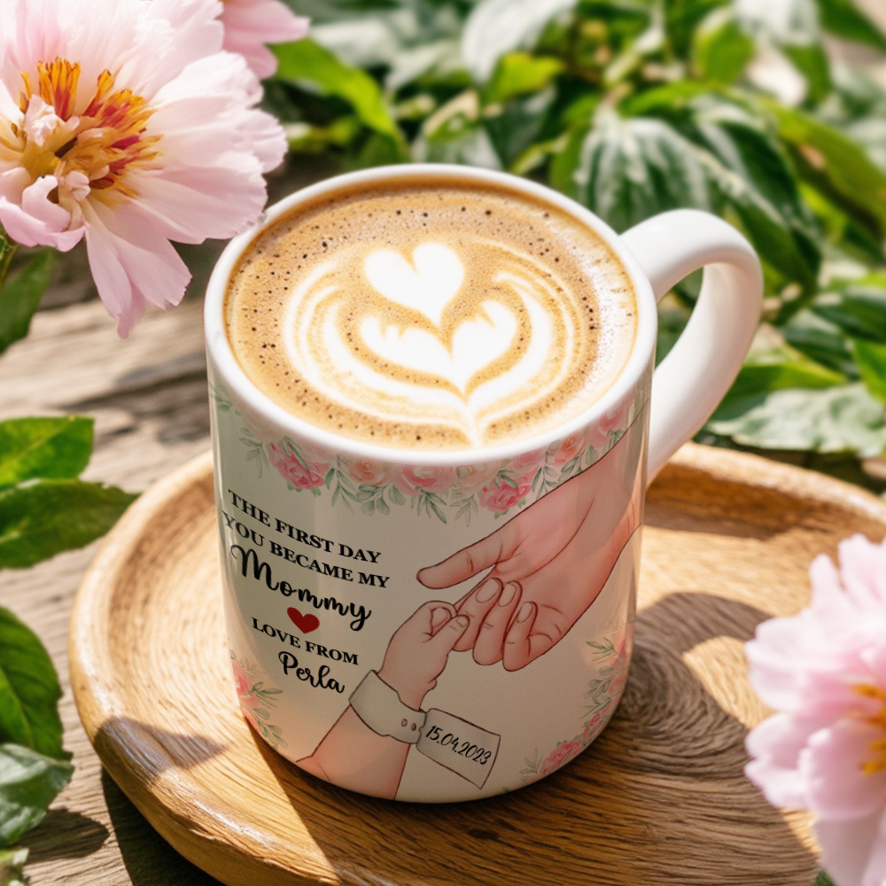 Custom Date & Name Mother's Day Hand-in-Hand Mug