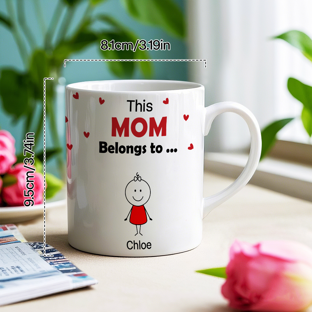 Custom This Mom Belongs to Mug Mother's Day Gifts Funny Personalized Gift