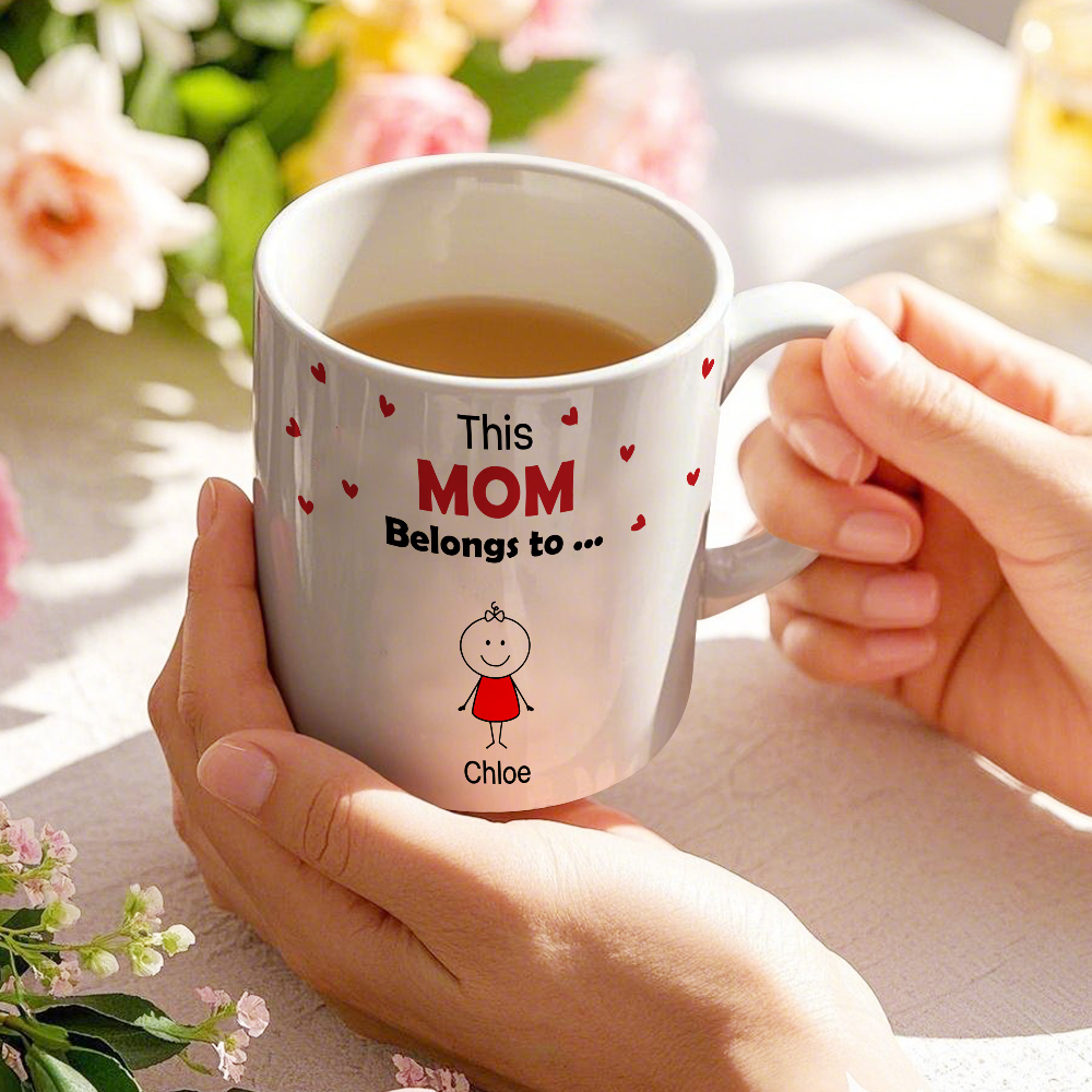 Custom This Mom Belongs to Mug Mother's Day Gifts Funny Personalized Gift