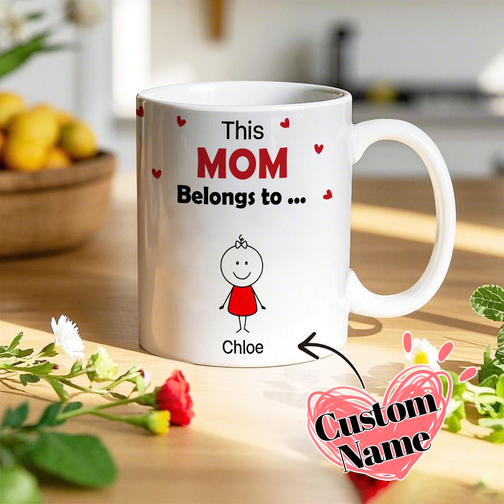 Custom This Mom Belongs to Mug Mother's Day Gifts Funny Personalized Gift