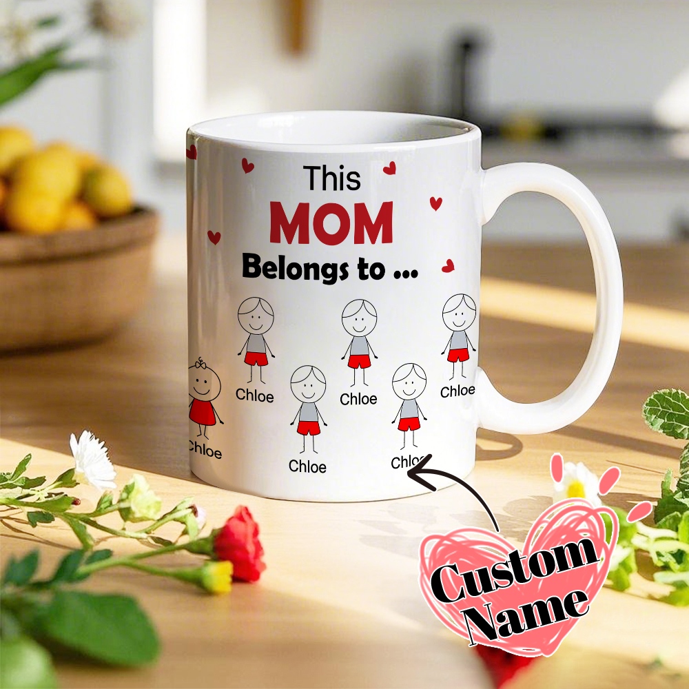 Custom This Mom Belongs to Mug Mother's Day Gifts Funny Personalized Gift