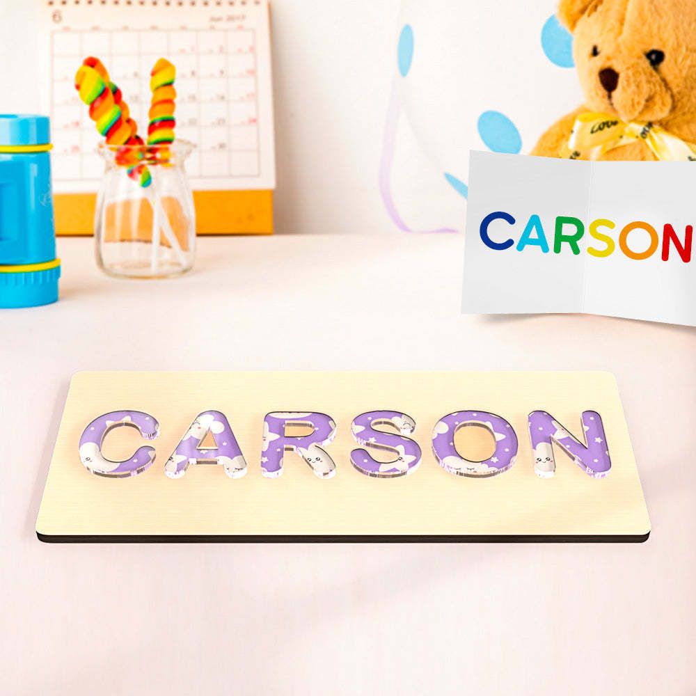 Custom Acrylic Name Puzzle Personalised Name Puzzle Montessori Toys for Baby Gift - makephotopuzzleuk