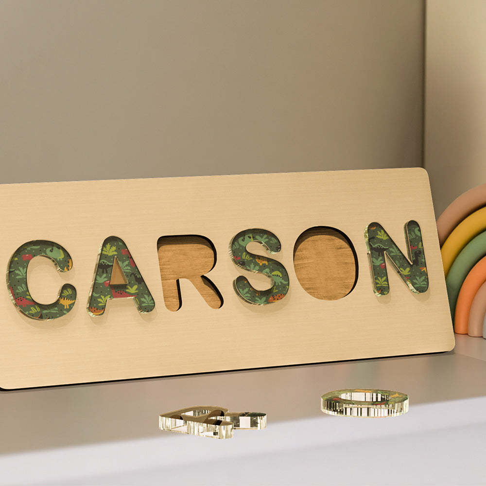 Custom Acrylic Name Puzzle Personalised Name Puzzle Montessori Toys for Baby Gift - makephotopuzzleuk
