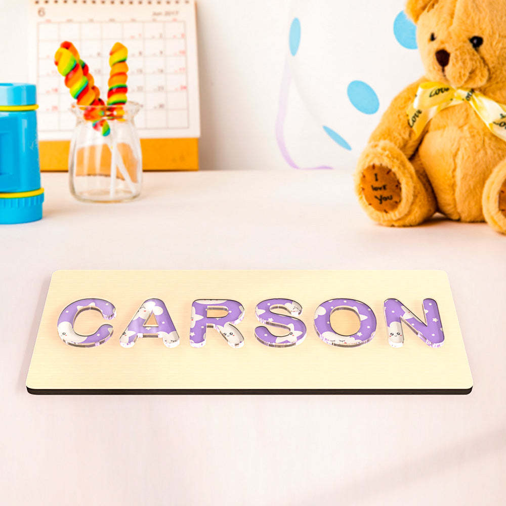 Custom Acrylic Name Puzzle Personalised Name Puzzle Montessori Toys for Baby Gift - makephotopuzzleuk