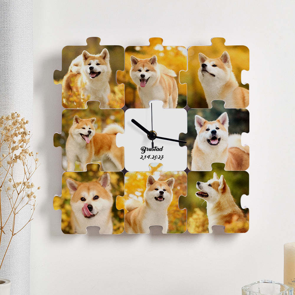 Custom Photo Clock Puzzle Fun Changable Pieces Personalized Name Clock - CustWit