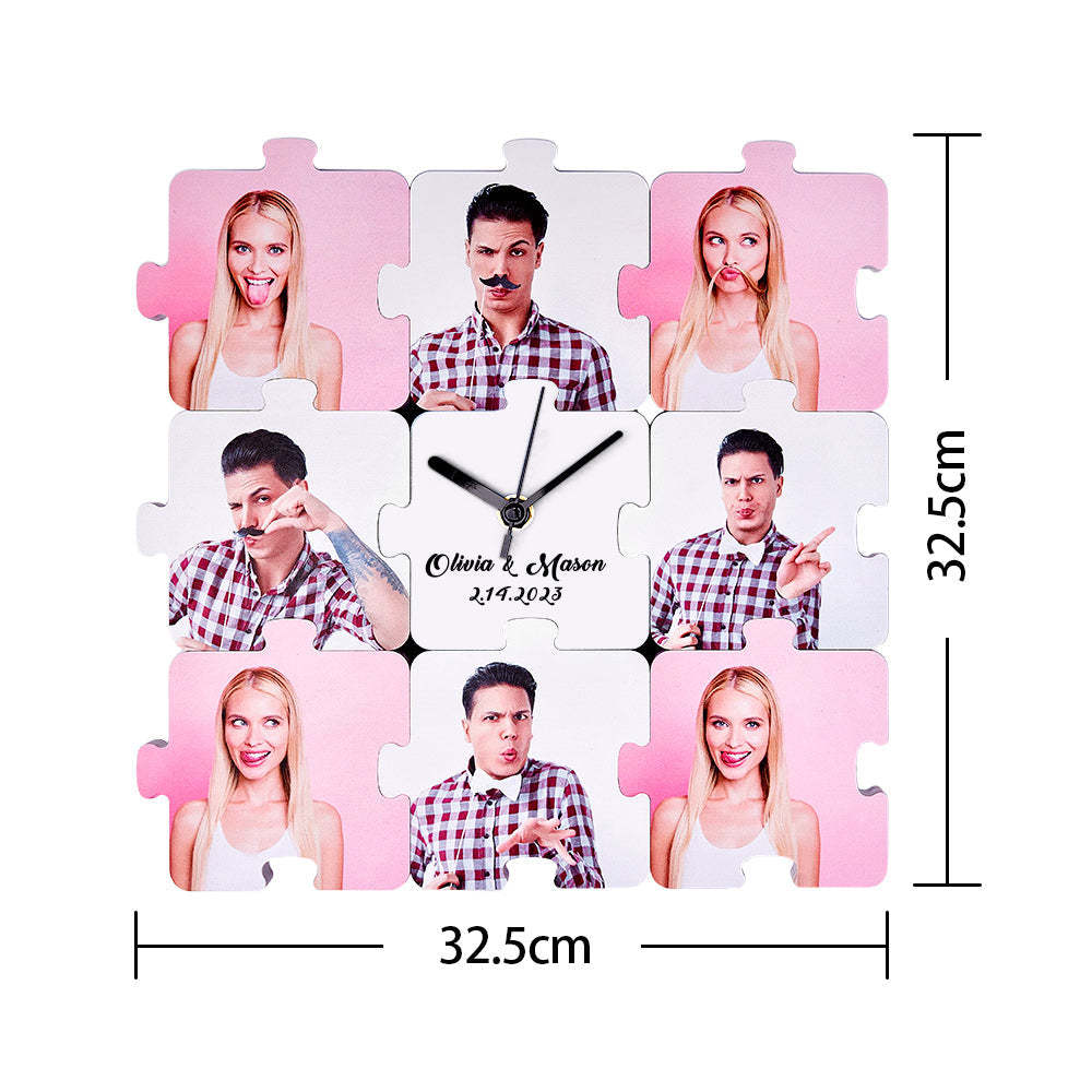 Custom Photo Clock Puzzle Fun Changable Pieces Personalized Name Clock - CustWit