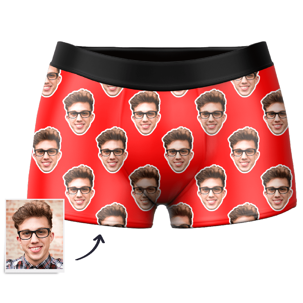 Men's Custom Face Boxer Shorts Colorful Personalized Underwear Gift For Him